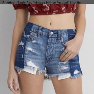 Htf Size 6 American Eagle Vintage hi rise festival denim Jean Shorts